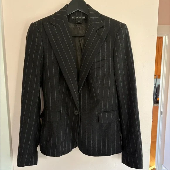 Ralph Lauren Black Label - 100% Merino Wool - Pinstripe Blazer - 8 - Picture 1 of 17